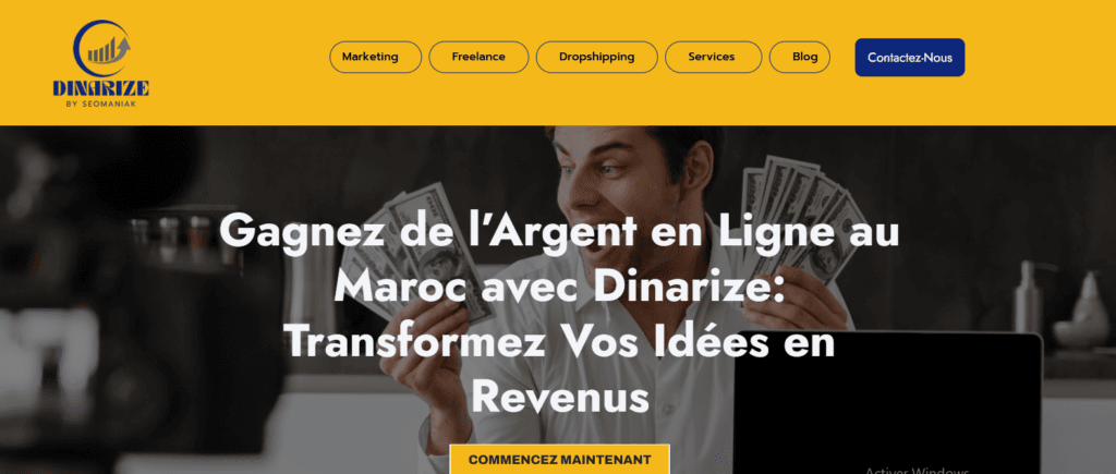 gagner de l’argent en ligne au maroc avec dinarize