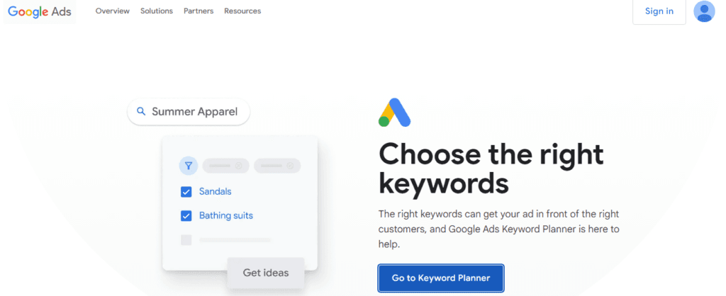 google keyword planner