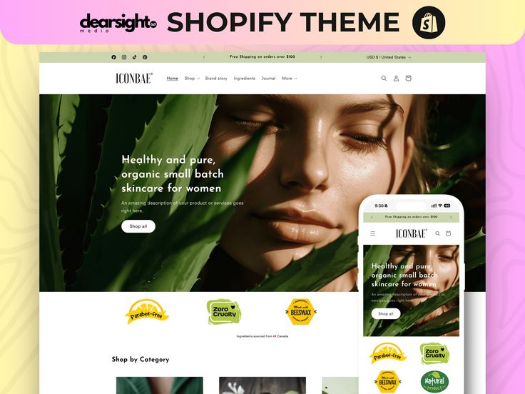 Platforme des produits cosmétiques en ligne avec Shopify