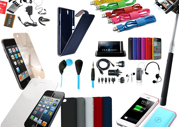 Présentoir avec coques de téléphone colorées dans une boutique, symbolisant un commerce rentable avec faible budget