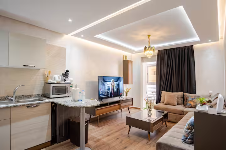 Exemple de studio en location courte durée à Marrakech, investissement immobilier avec 200 000 DH