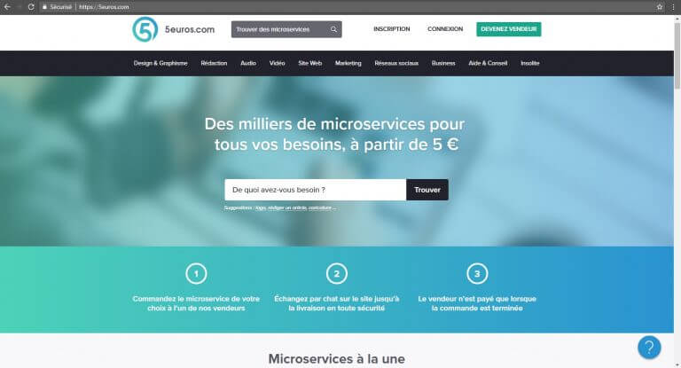 Image illustrant la plateforme 5euros.com idéale pour lancer son activité freelance au Maroc