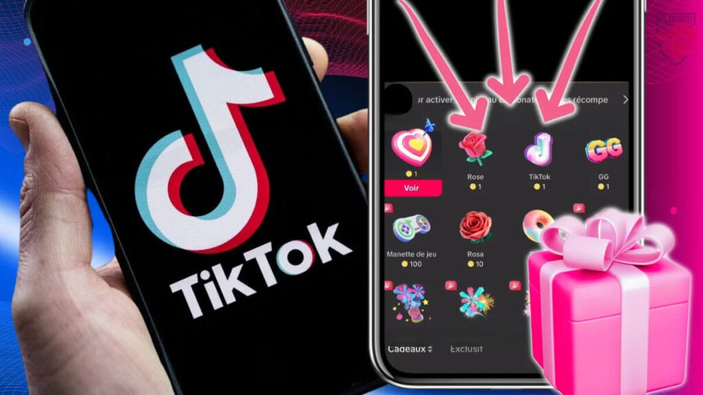 Illustration des cadeaux virtuels disponibles lors des lives TikTok