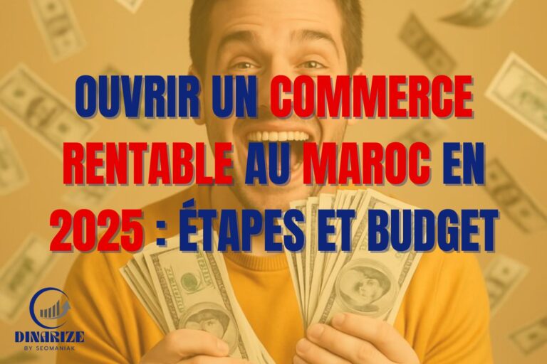Image d’un homme souriant tenant des billets de banque, illustrant la réussite financière liée à l’ouverture d’un commerce rentable au Maroc en 2025